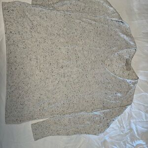 LOFT Cream Speckled V-Neck Sweater